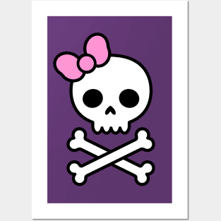 Cute Skull & Bow Posters and Art